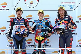 2018 CEV Moto3 Valencia II Race 2 podium.jpg