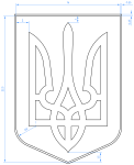 Dimensioning of the Coat of Arms of Ukraine, the shield