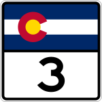 Straßenschild der Colorado State Highway 3