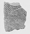 Stele fragment depicting patterned clothing, Switzerland, c. 2500 BC