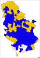 Leading candidate by municipality (second round)