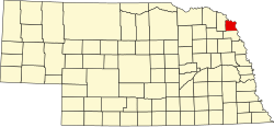 Karte von Dakota County innerhalb von Nebraska