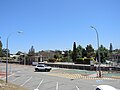 Station and south-eastern car park. View from rail replacement bus stop (Whatley Crescent north-eastbound).