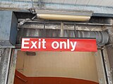 A rare red NYC Subway sign at Gun Hill Road (IRT Dyre Avenue Line)