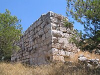 The remains of the Crusader tower at Qula. The village mosque was located about 10m to the east of it.