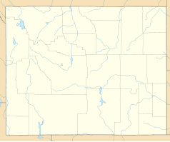 Mapa konturowa Wyomingu, u góry znajduje się punkt z opisem „Big Horn”