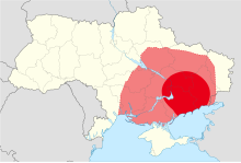 Map showing the Makhnovshchina under the control of most of southern and eastern Ukraine