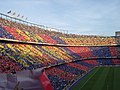 Mosaico nas bancadas do Camp Nou.