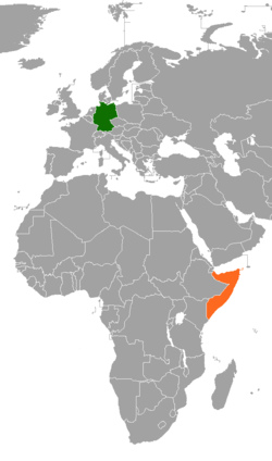 Map indicating locations of Germany and Somalia