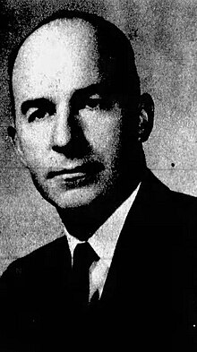 1966 black and white head and shoulders newspaper photo of John P. Connarn