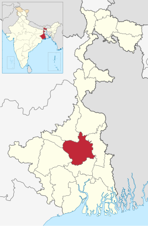 Location of Purba Bardhaman district in West Bengal