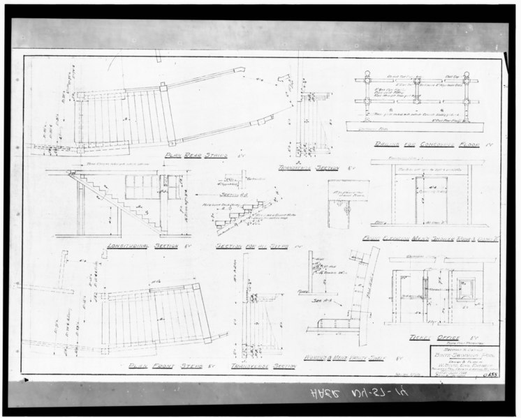 File:Photocopy of blueprint (from plans of Blintz Pool in the Johnson City Village Offices) showing SECTION AND DETAILS, 1926 - Charles F. Johnson Pool, Charles F. Johnson Park, HAER NY,4-JOCI,1A-14.tif