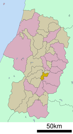 Location of Yamanobe in Yamagata Prefecture