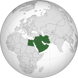 Middle East (orthographic projection without Turkey)