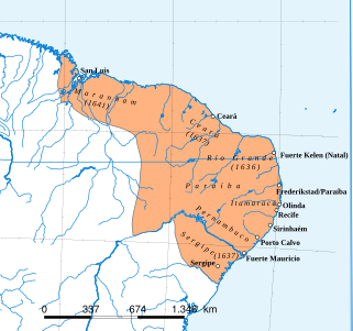 Localització del Brasil neerlandès (Nieuw Holland)