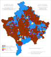 Linguistic structure of Kosovo and Metohija by settlements 1931 (territorial organization from 1961)