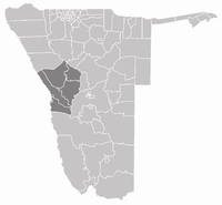 Ligging van Erongo in Namibië