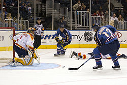 En match mellan Atlanta Thrashers och Florida Panthers i National Hockey League (NHL) 2005.
