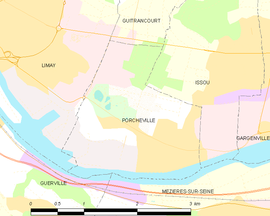 Mapa obce Porcheville