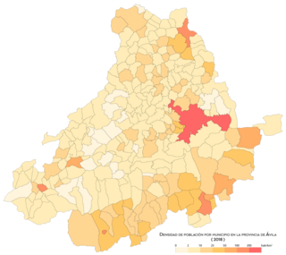 Densidad de población por municipio en 2018