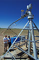 The hub of a center-pivot irrigation system