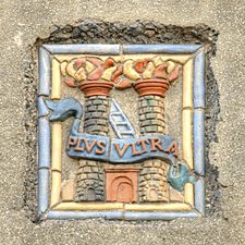 Tile on wall of the Moravian Pottery and Tile Works