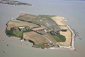 Vue aérienne de l'île.