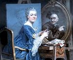 Self-Portrait with Her Teacher, Maurice Quentin de La Tour (ca. 1760)