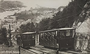 First generation cars at the passing loop in the early years of the line