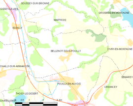 Mapa obce Bellenot-sous-Pouilly