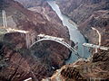 Mike O'Callaghan–Pat Tillman Memorial Bridge under construction Taken on 20 Feb. Uploaded by Chrishmt0423 on 11 Dec 2010.