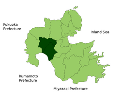 Lokasi Kusu di Prefektur Ōita