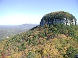 View from the Little Pinnacle at Pilot Mountain State Park. The MST follows the Sauratown Trail from the Pilot to the mountains seen in the distance.