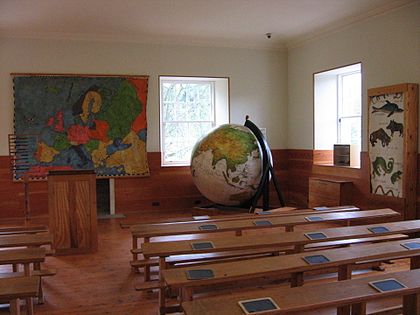 Una classe en el museu de l'escola.