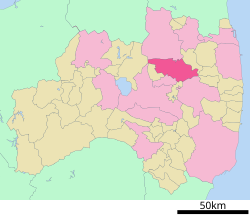 Lokasi Nihonmatsu di Prefektur Fukushima