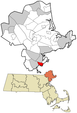 Location in Essex County and the state of Massachusetts