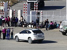 La frontière terrestre entre la Mongolie et la Chine à proximité de Burenkhairkhan, Mongolie.