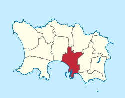 Vị trí của Saint Helier Saint-Hélier tại Jersey