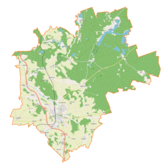 Mapa konturowa gminy Nidzica, w centrum znajduje się punkt z opisem „Napiwoda”