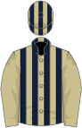 Beige and Dark Blue stripes, Beige sleeves