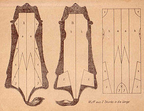 Muff, zwei Felle in die Länge gearbeitet