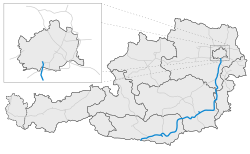 Karta Austrije sa trasom puta A2