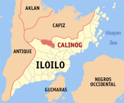 Peta Iloilo dengan Calinog dipaparkan