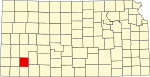 State map highlighting Haskell County