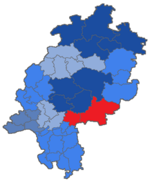 Lage des Landgerichtsbezirks Hanau in Hessen