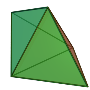 En triangulär bipyramid är inte regelbunden eftersom hörnen inte är lika.