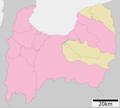 高岡向陵高等学校の位置（富山県内）