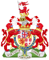 Coat of arms of the Duke of Wellington featuring supporters gorged (collared) of Eastern crowns