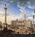 Rome, de Piazza en kerk van Santa Maria Maggiore (1744)