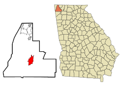 Location in Walker County and the state of Georgia